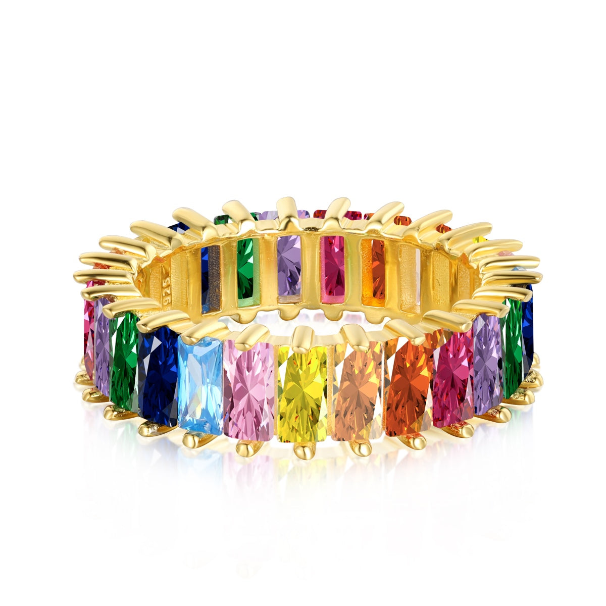 [Marin Jewelry]Unique Colorful Radiant Cut RIng