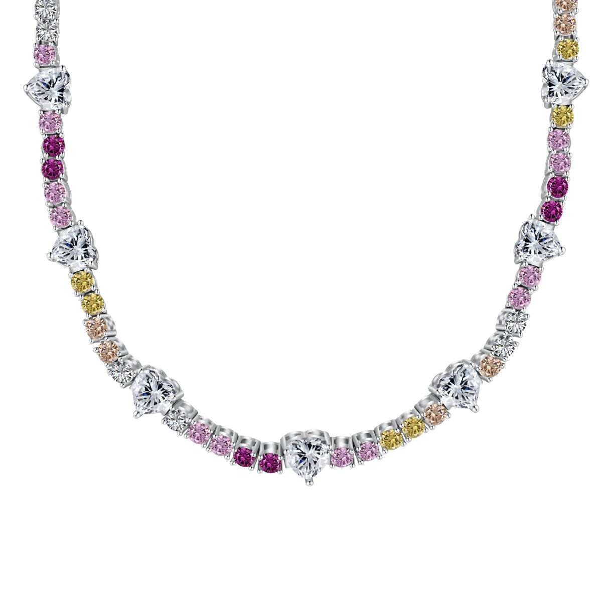 [Marin Jewelry]Delicate Colorful Rainbow Tennis Chain