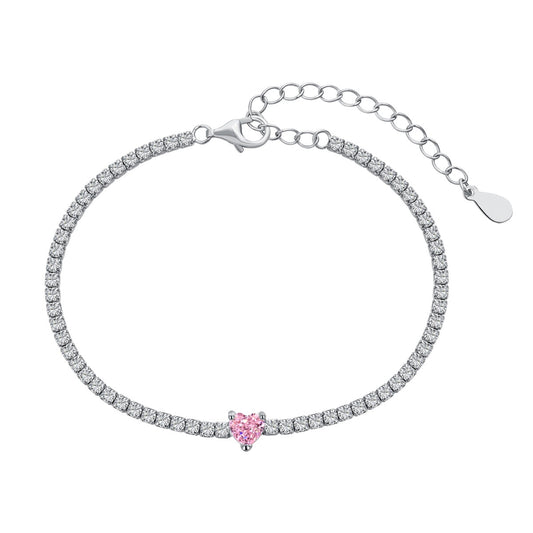 [Marin Jewelry]0.5 Carat Elegant Romantic Heart Shape Lover Bracelet