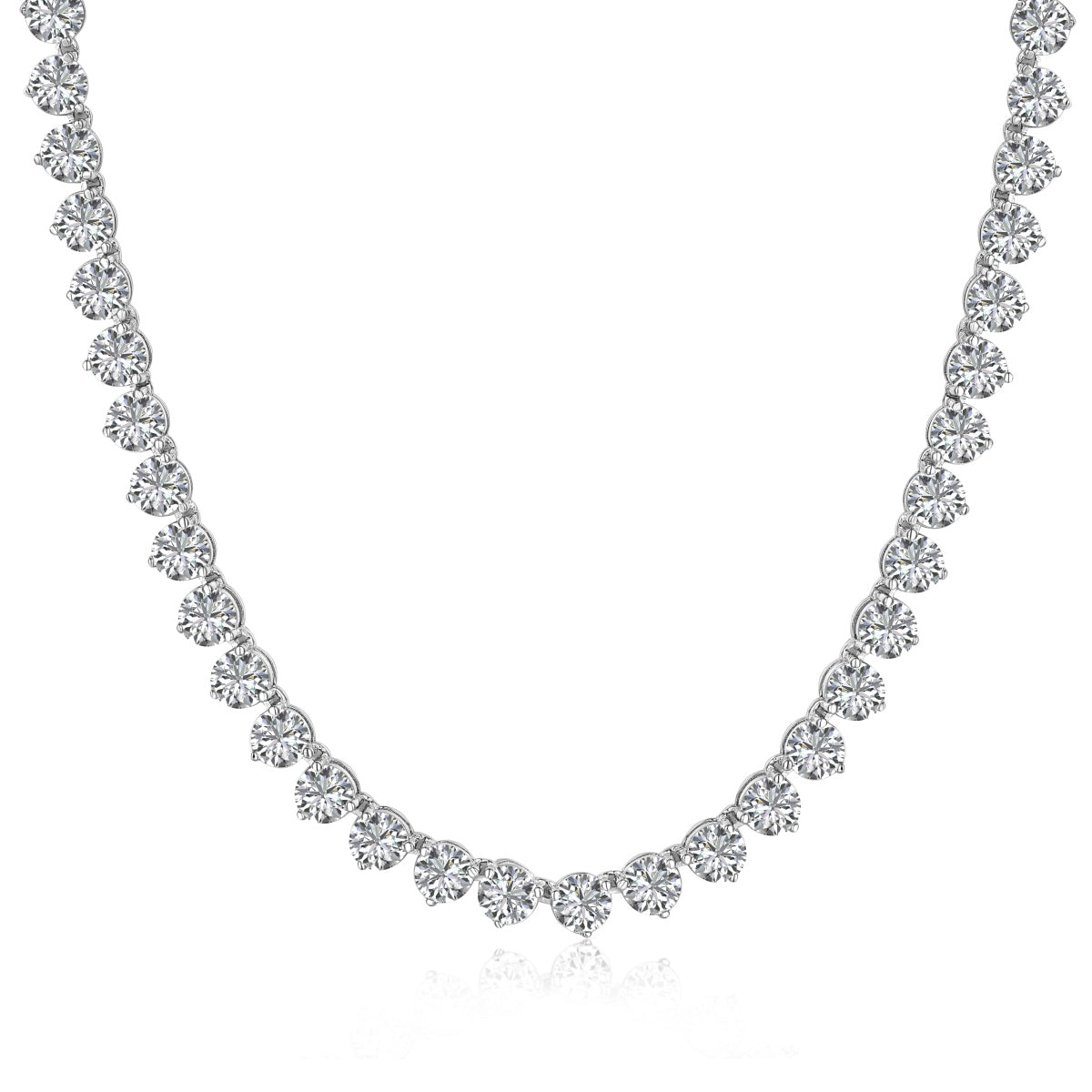 [Marin Jewelry]Ornate Heart Cut Tennis Necklace