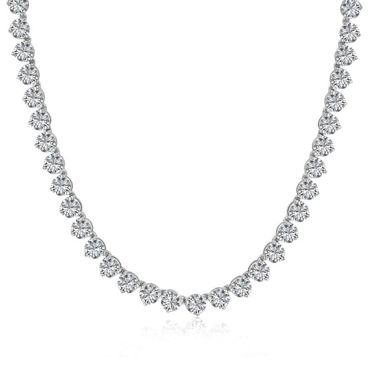 [Marin Jewelry]Ornate Heart Cut Tennis Necklace