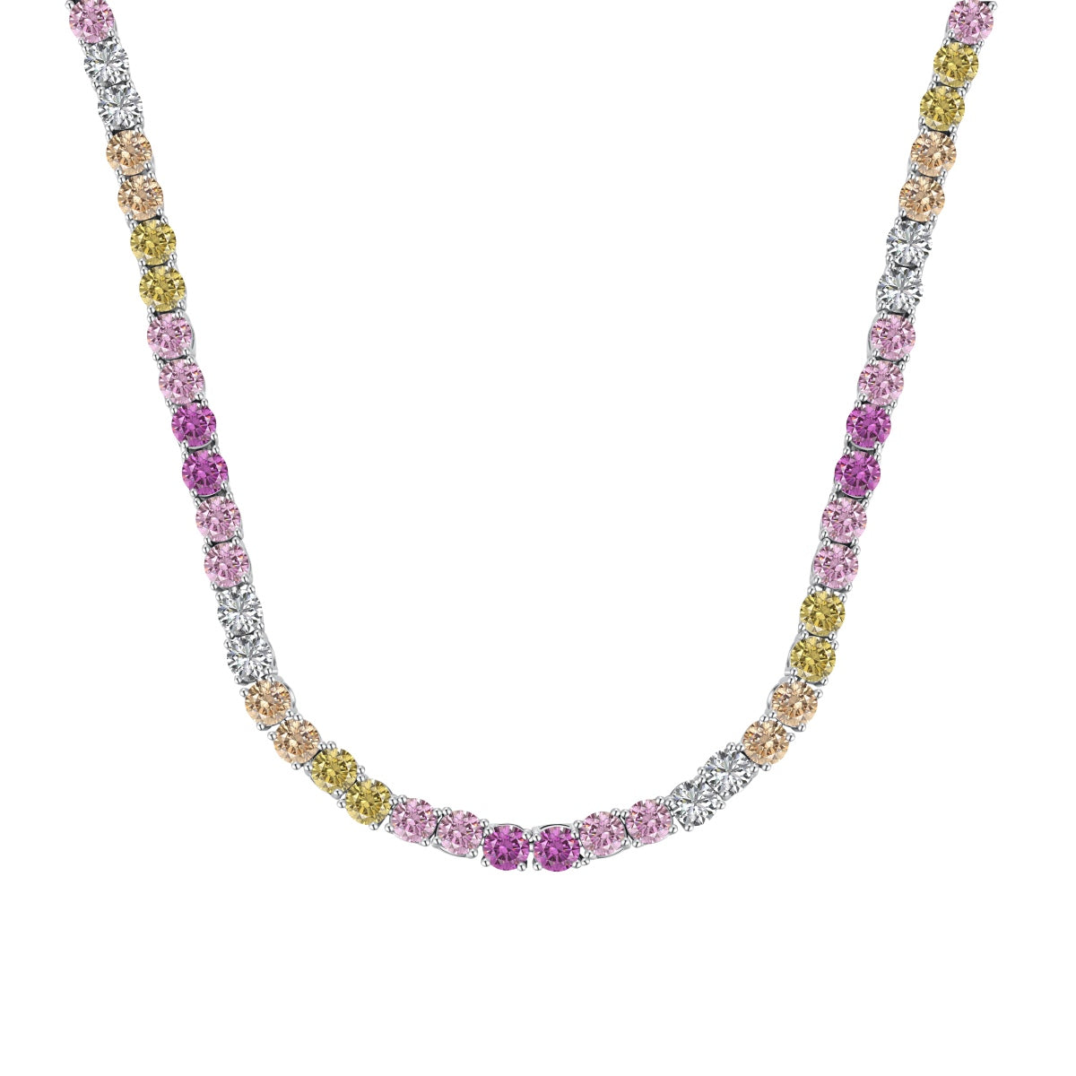 [Marin Jewelry]Delicate Colorful Tennis Necklace