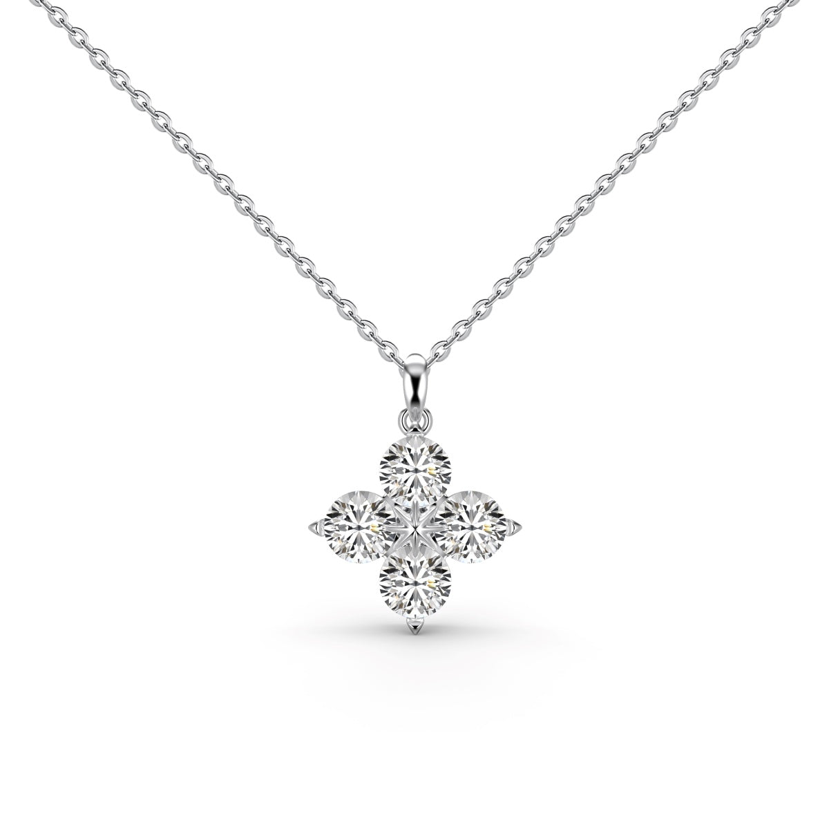 [Marin Jewelry]Four-Leaf Clover And Eight-Pointed Star Necklace