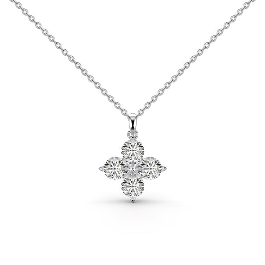 [Marin Jewelry]Four-Leaf Clover And Eight-Pointed Star Necklace
