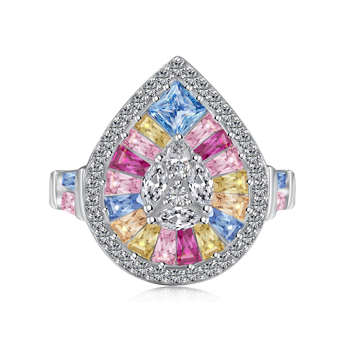 [Marin Jewelry]Elegant Colorful Water Drop Shape Banquet Ring