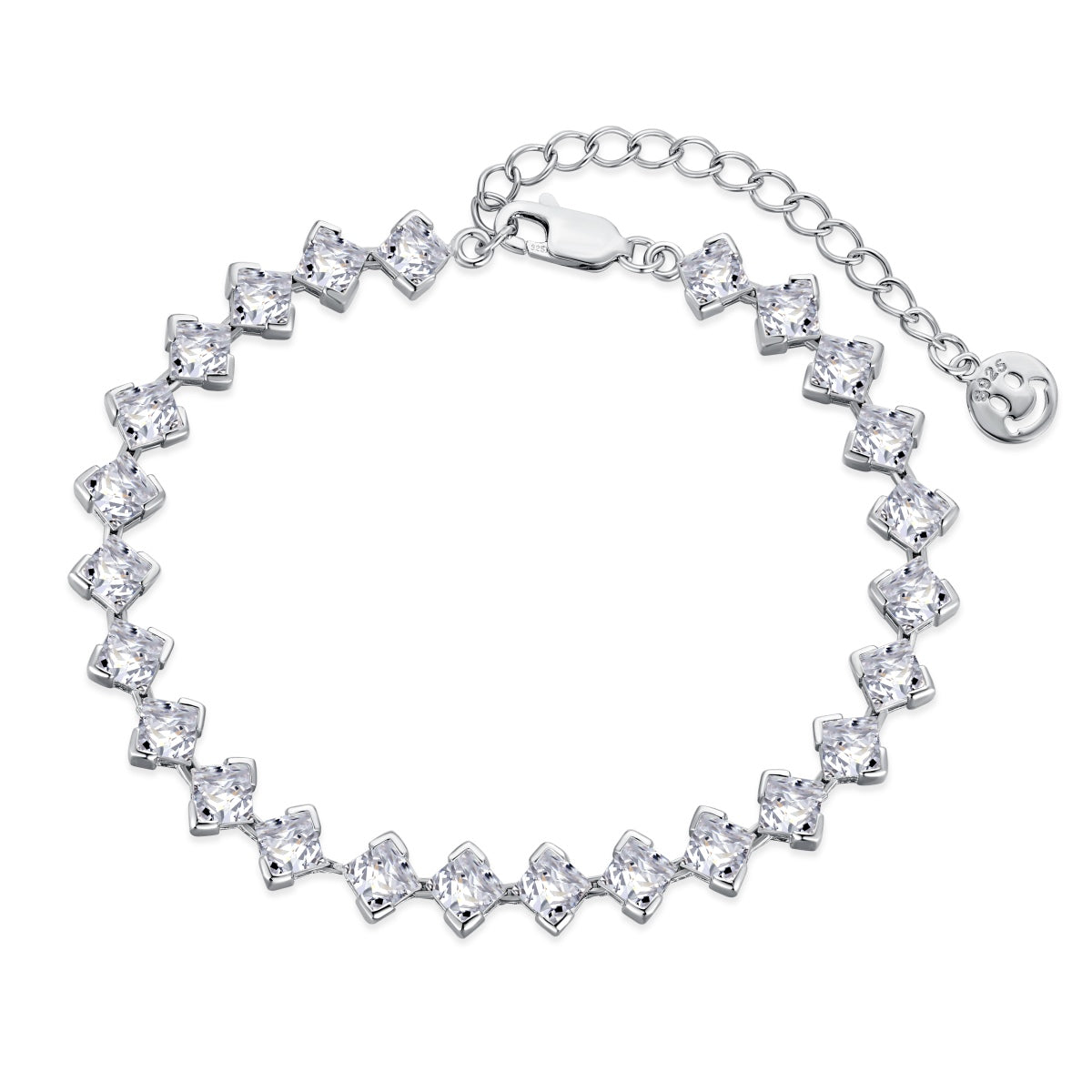 [Marin Jewelry]0.5 Carat Ornate Princess Cut Daily Bracelet
