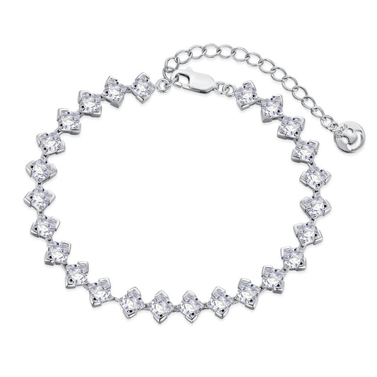 [Marin Jewelry]0.5 Carat Ornate Princess Cut Daily Bracelet
