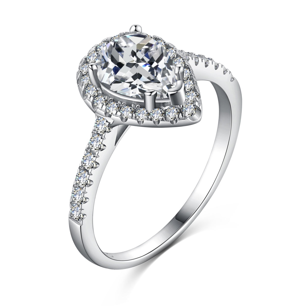 [Marin Jewelry]1.0 Carat Luxurious Resplendent Water Drop Shape Wedding Ring