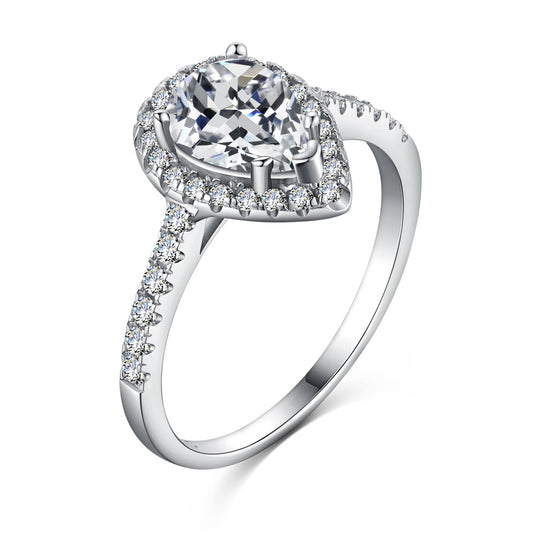[Marin Jewelry]1.0 Carat Luxurious Resplendent Water Drop Shape Wedding Ring