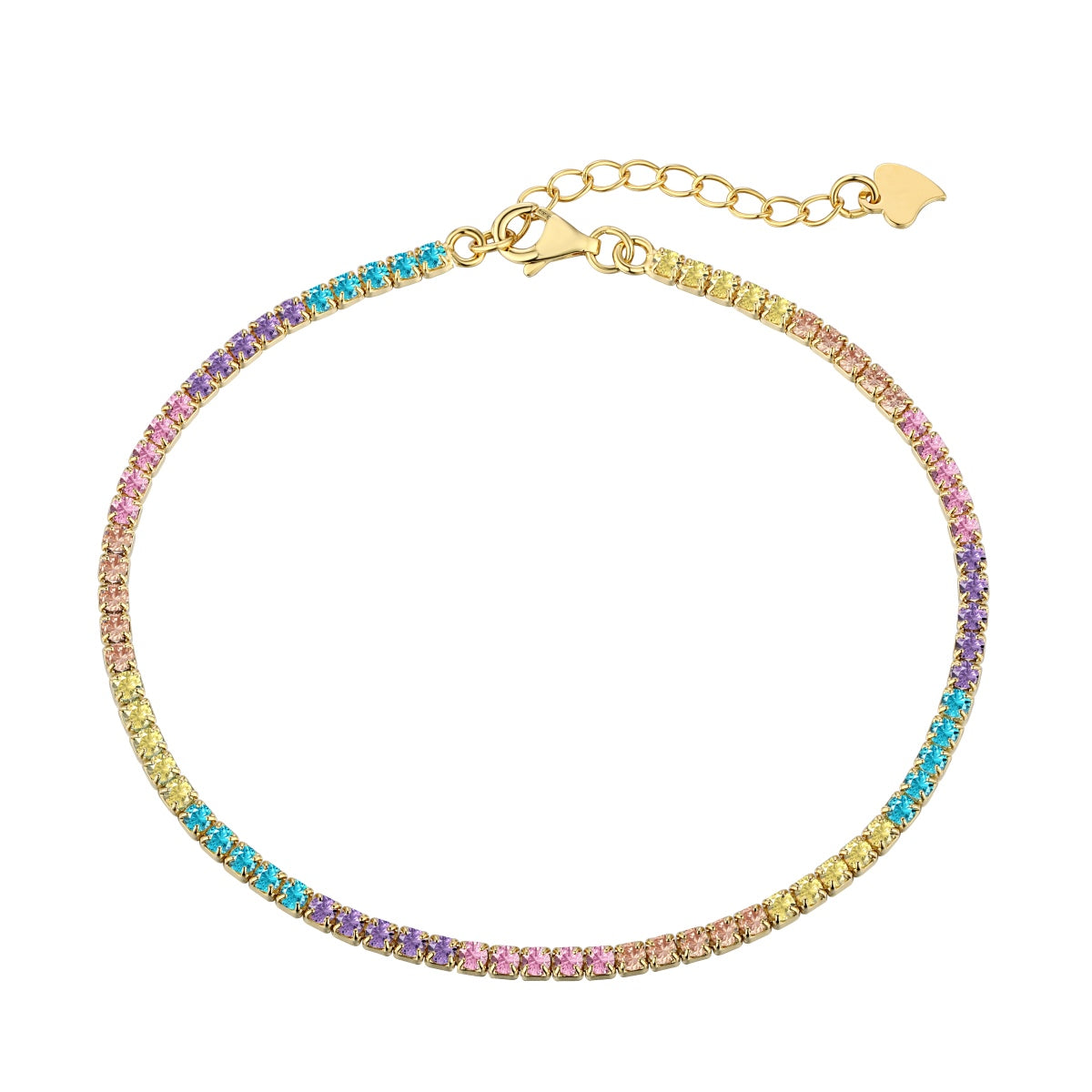 [Marin Jewelry]Dazzling Colorful Round Cut Daily Bracelet