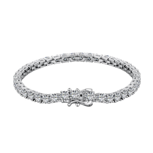 [Marin Jewelry]Luxurious Ornate Round Cut Tennis Bracelet