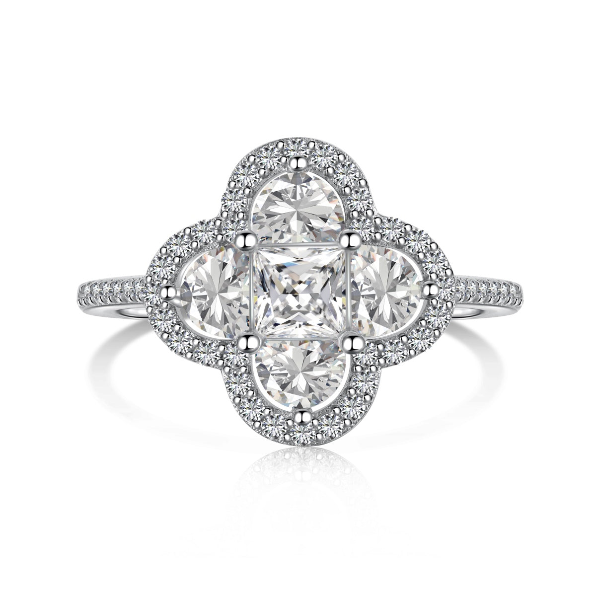 [Marin Jewelry]Luxurious Eternity Flower Shape Banquet Ring