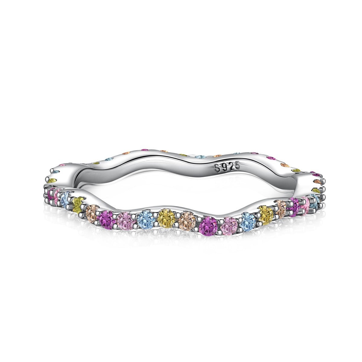 [Marin Jewelry]Dainty Colorful Round Cut Party Ring