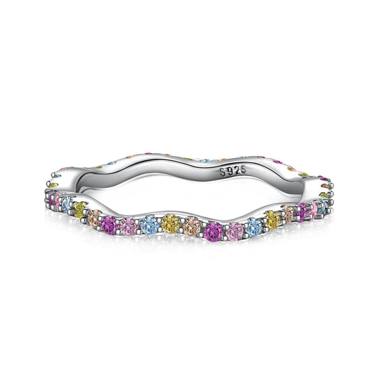 [Marin Jewelry]Dainty Colorful Round Cut Party Ring