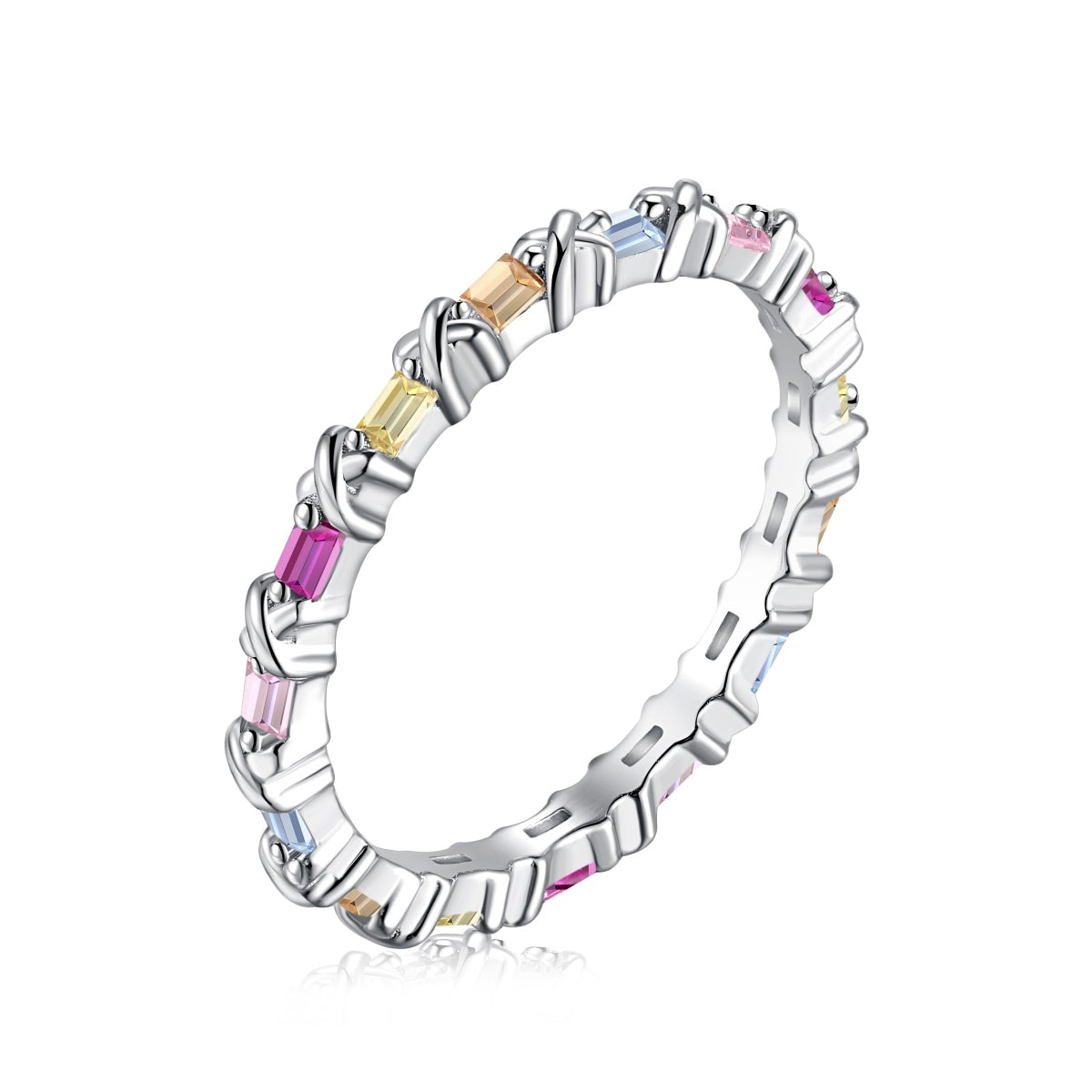 [Marin Jewelry]Charming Colorful Round Cut Daily Ring