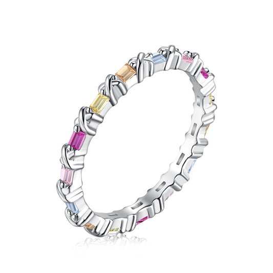 [Marin Jewelry]Charming Colorful Round Cut Daily Ring