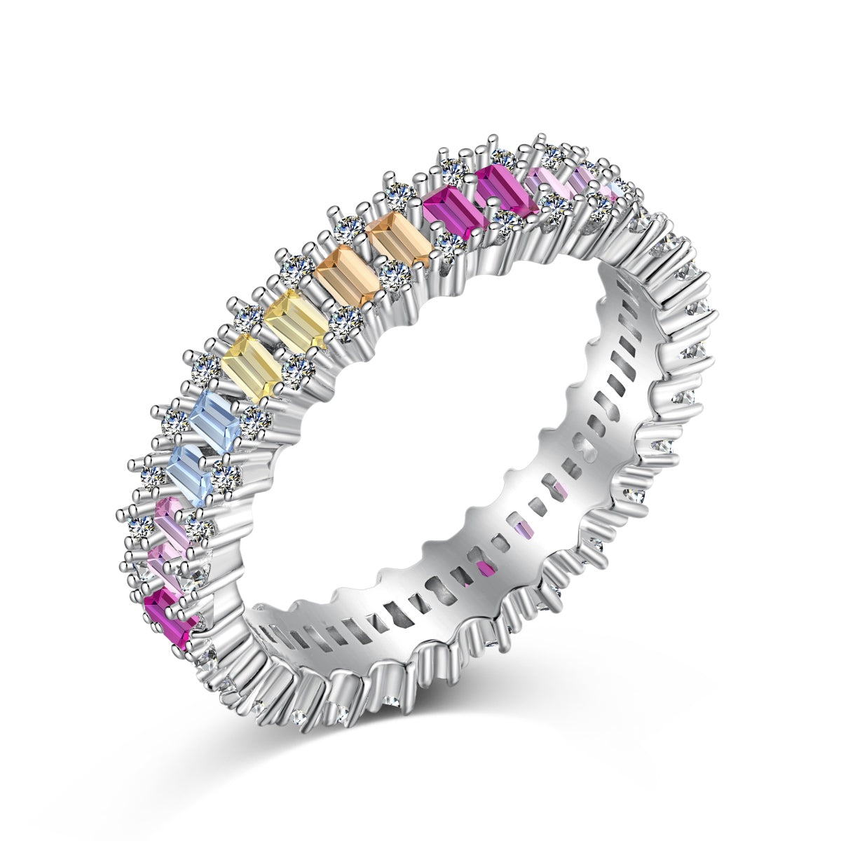 [Marin Jewelry]Splashy Ornate Emerald Cut Cocktail Ring