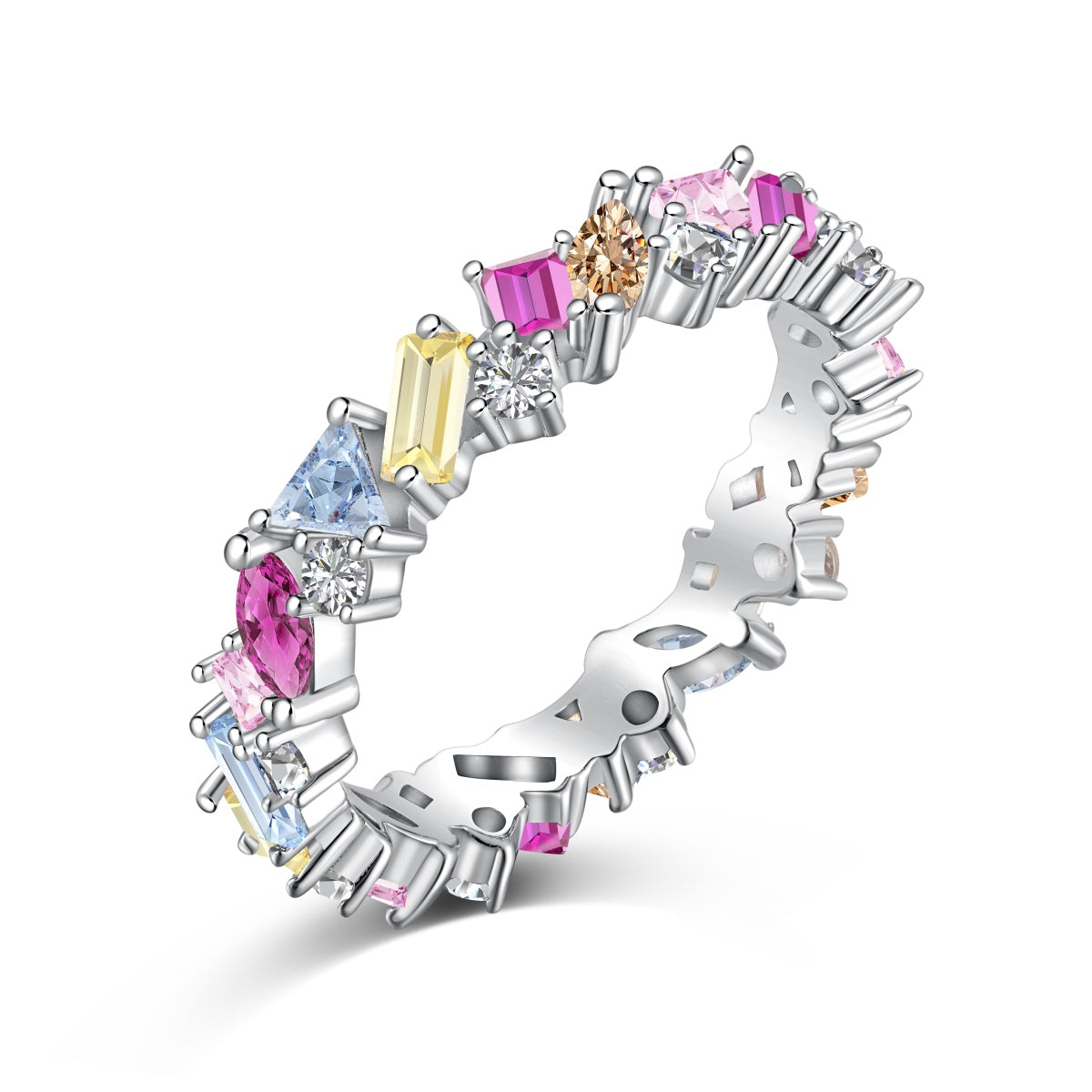 [Marin Jewelry]Dazzling Polychromatic Multi cut Daily Ring
