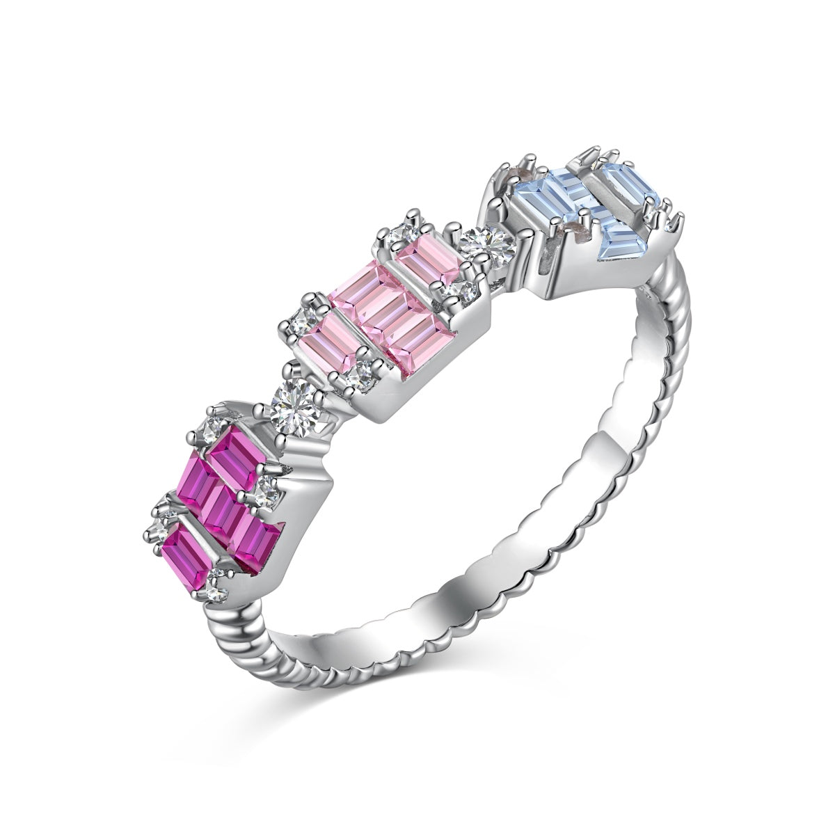 [Marin Jewelry]Unique Colorful Emerald Cut Party Ring