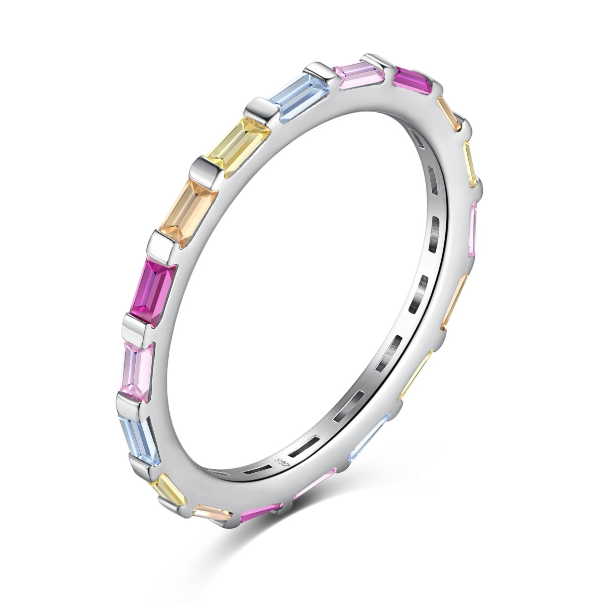 [Marin Jewelry]Exquisite Multicolored Emerald Cut Daily Ring