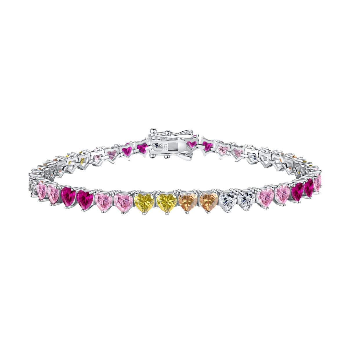 [Marin Jewelry]Luxurious Colorful Romantic Heart Shape Lover Bracelet