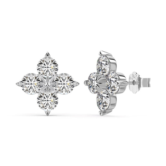 [Marin Jewelry]Four-Leaf Clover Eight-Pointed Star Earrings