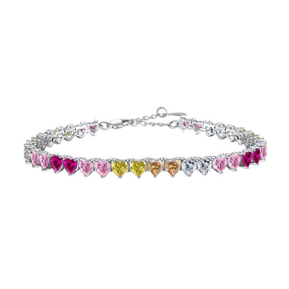 [Marin Jewelry]Luxurious Colorful Romantic Heart Shape Lover Bracelet