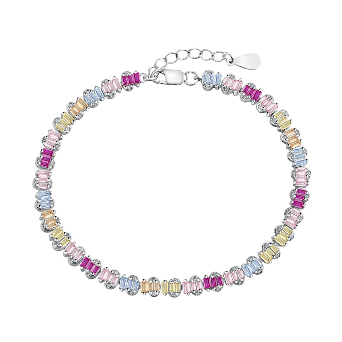 [Marin Jewelry]Delicate Colorful Emerald Cut Party Bracelet