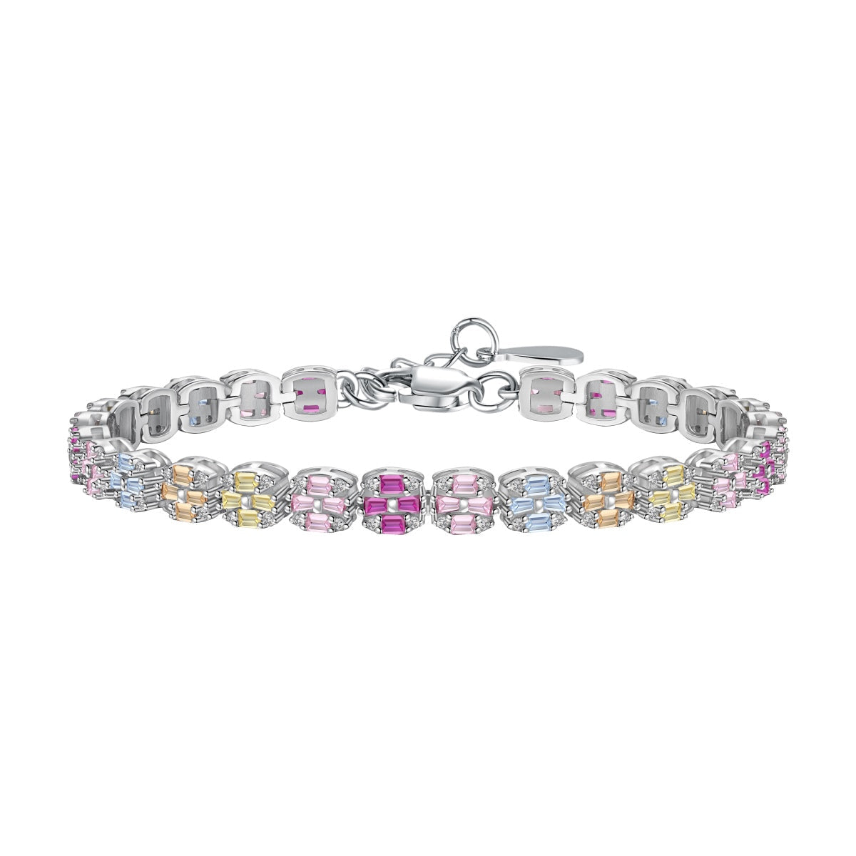 [Marin Jewelry]Delicate Colorful Emerald Cut Daily Bracelet