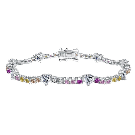 [Marin Jewelry]Romantic Heart Shape Round Cut Lover Bracelet