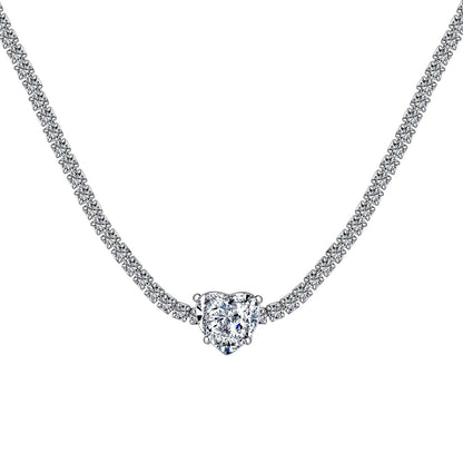 [Marin Jewelry]2.0 Carat Sparkling Tennis Heart Cut Necklace