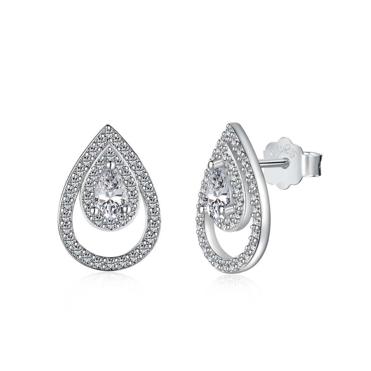 [Marin Jewelry]Sparkling Delicate Water Drop Shape Daily Earrings