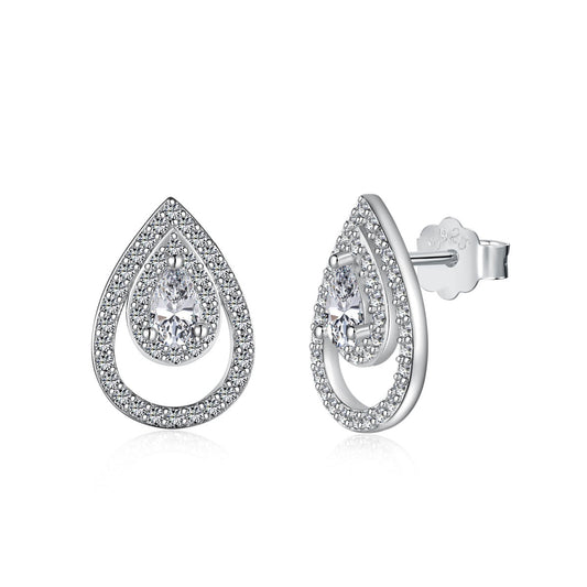 [Marin Jewelry]Sparkling Delicate Water Drop Shape Daily Earrings