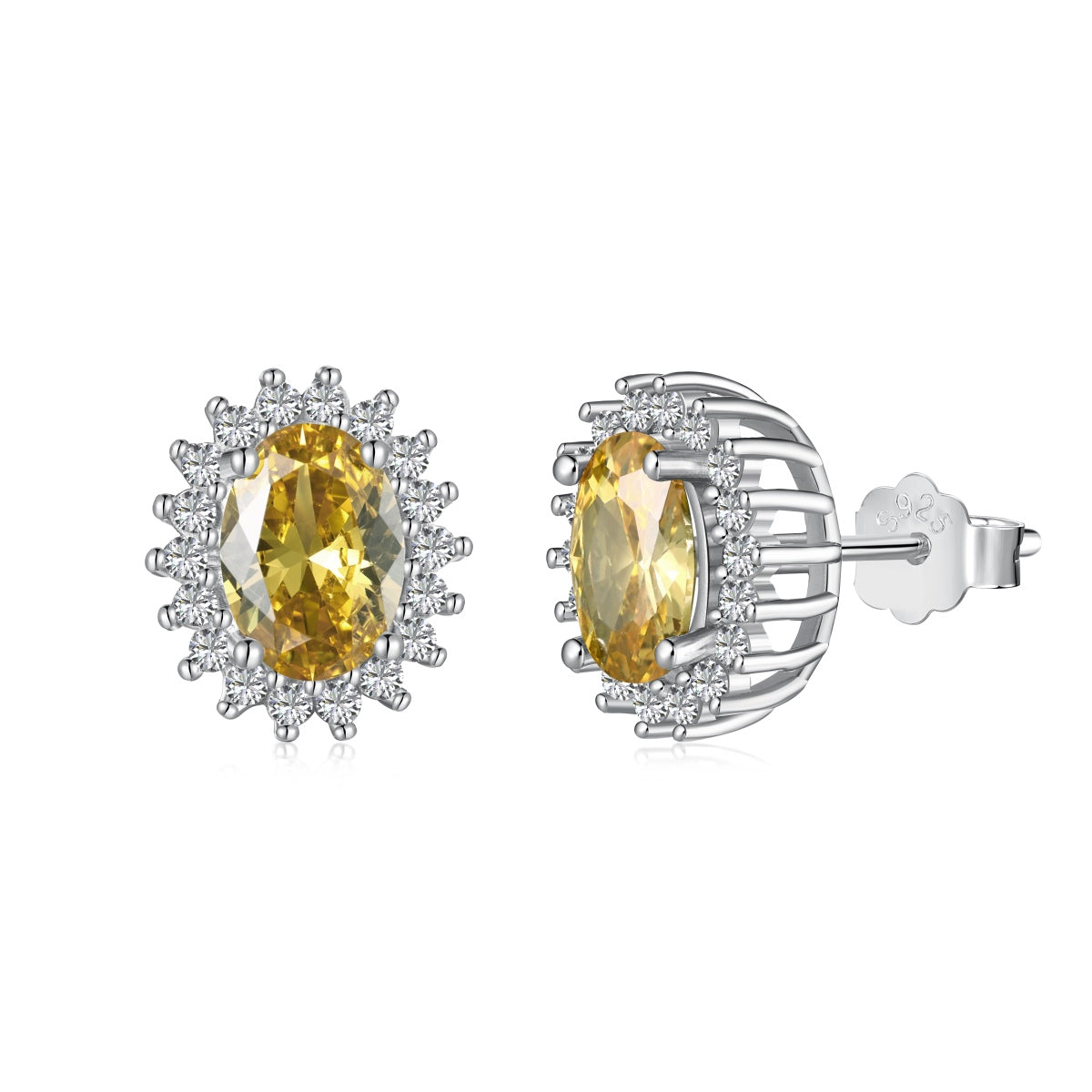 [Marin Jewelry]Delicate Radiant Oval Cut Daily Earrings
