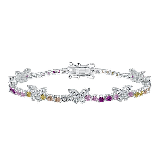 [Marin Jewelry]Ornate Colorful Butterfly Shape Round Cut Daily Bracelet
