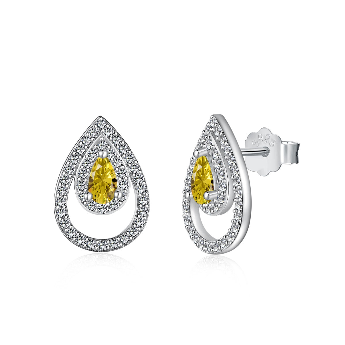 [Marin Jewelry]Sparkling Delicate Water Drop Shape Daily Earrings