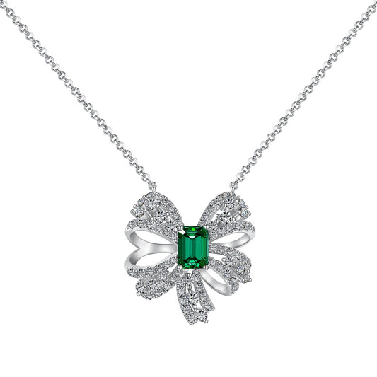 [Marin Jewelry]Luxurious Flower Shape Emerald Cut Necklace