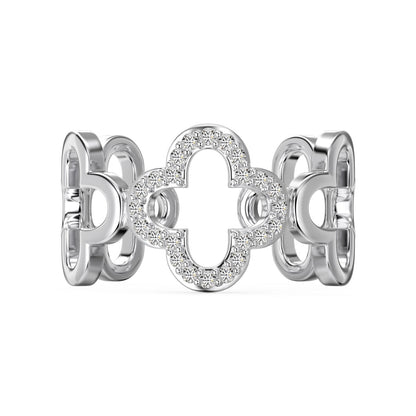 [Marin Jewelry]Hollow Design Four-Leaf Clover Flower Shape Ring