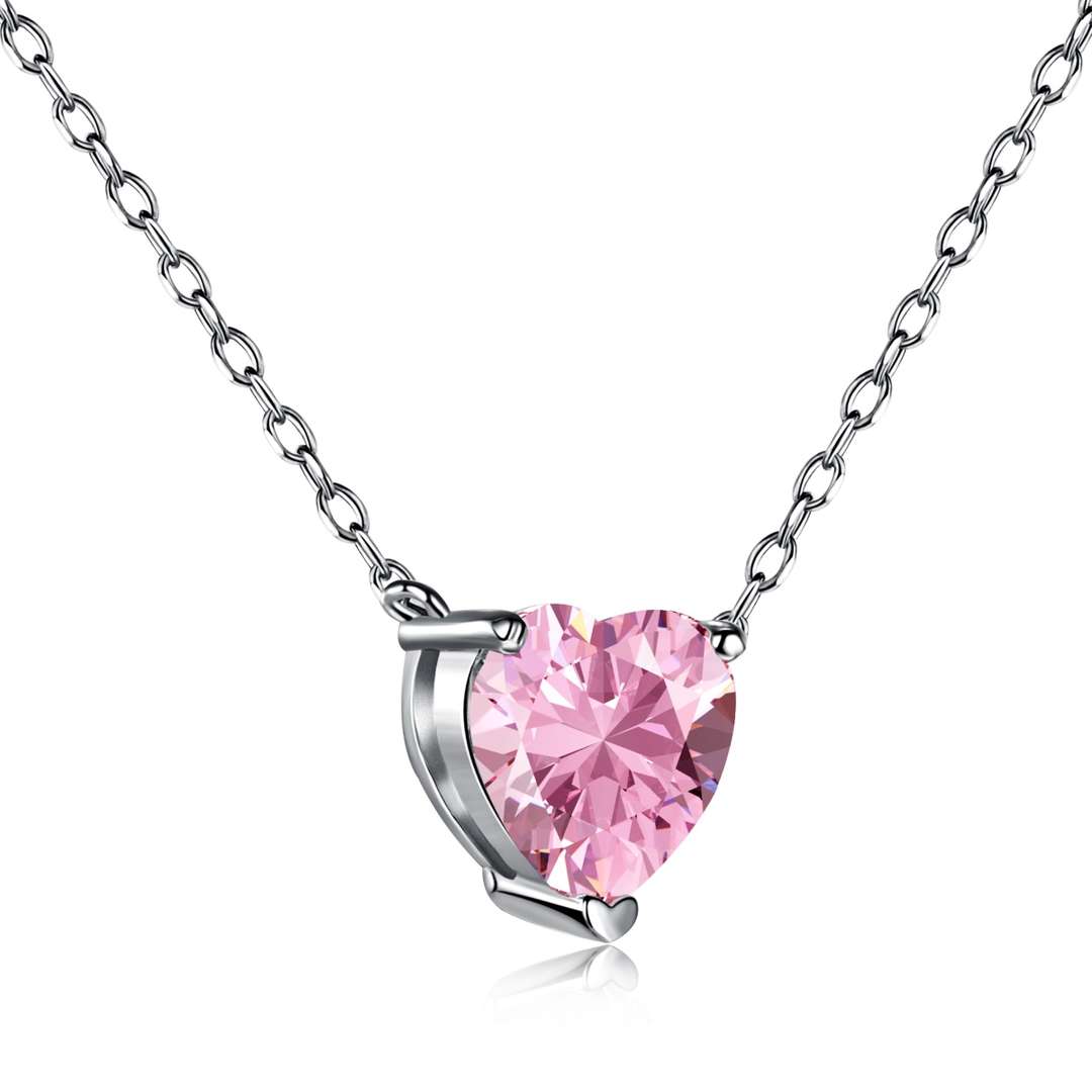[Marin Jewelry]Heart Shape Main Stone Pendant Collarbone Necklace
