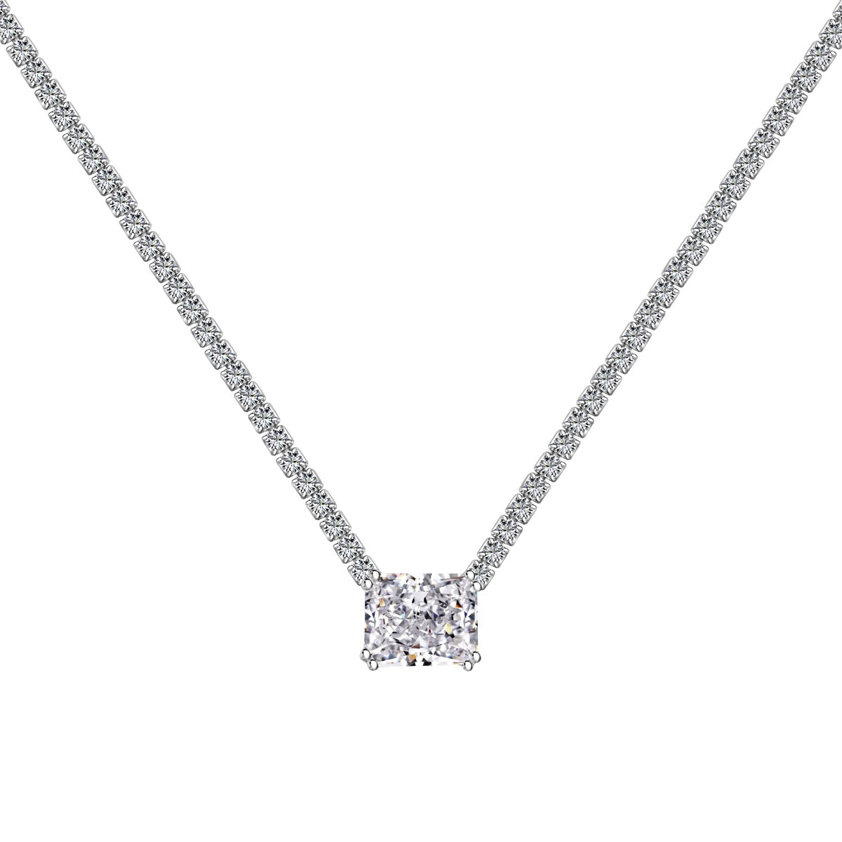 [Marin Jewelry]4.0 Carat Elegant Radiant Cut Necklace