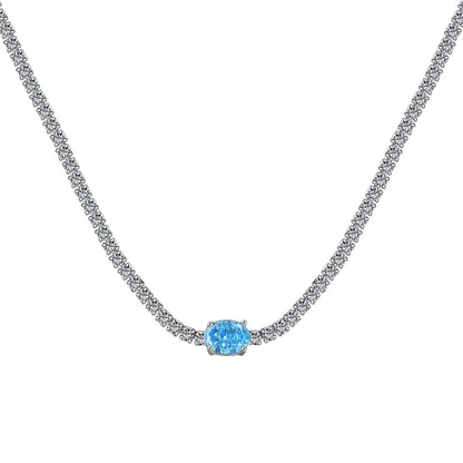 [Marin Jewelry]1.0 Carat Shining Oval Cut Necklace