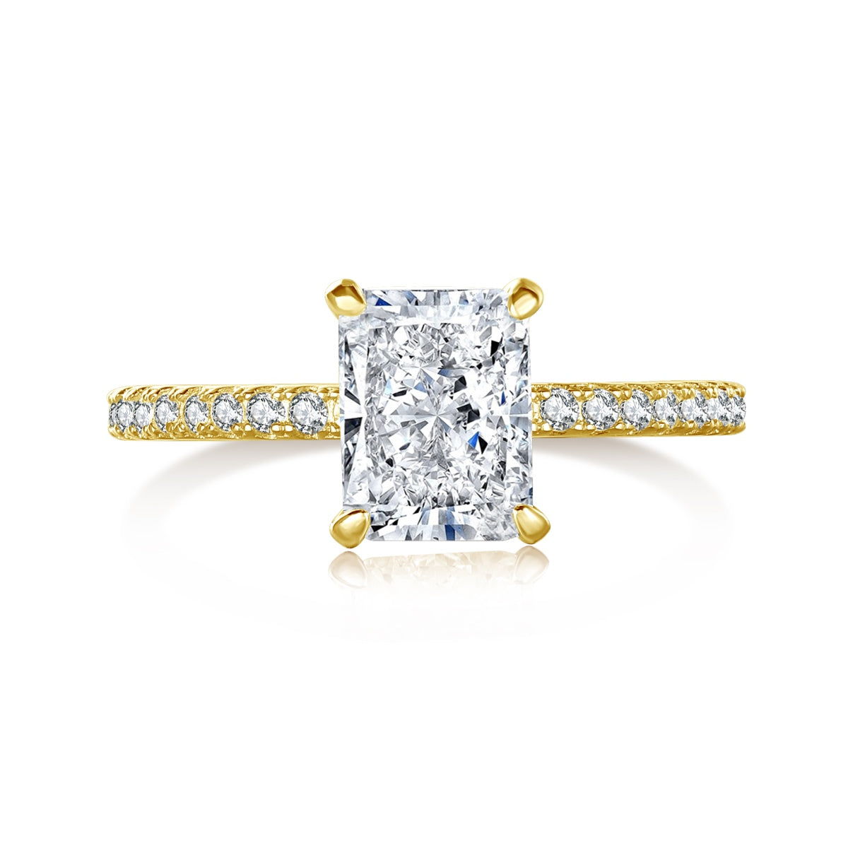 [Marin Jewelry]2.0 Carat Dazzling Sparkling Radiant Cut Party Ring