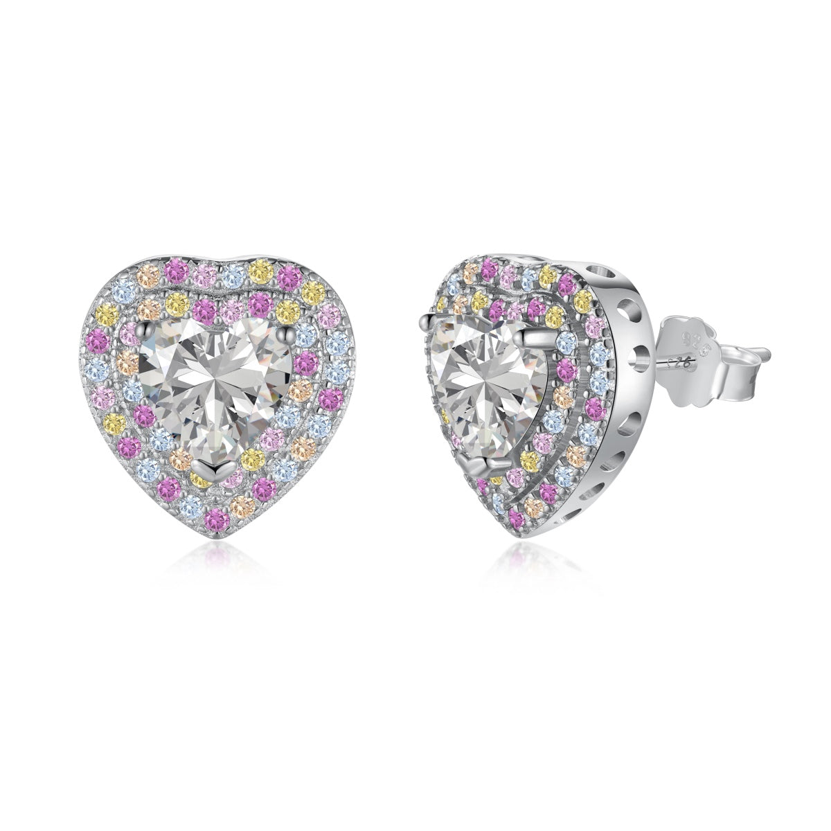 [Marin Jewelry]Dazzling Heart Shape Lover Earrings