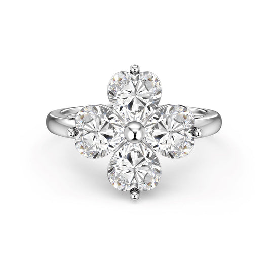 [Marin Jewelry]Heart-shaped Four-Leaf Clover Ball Ring