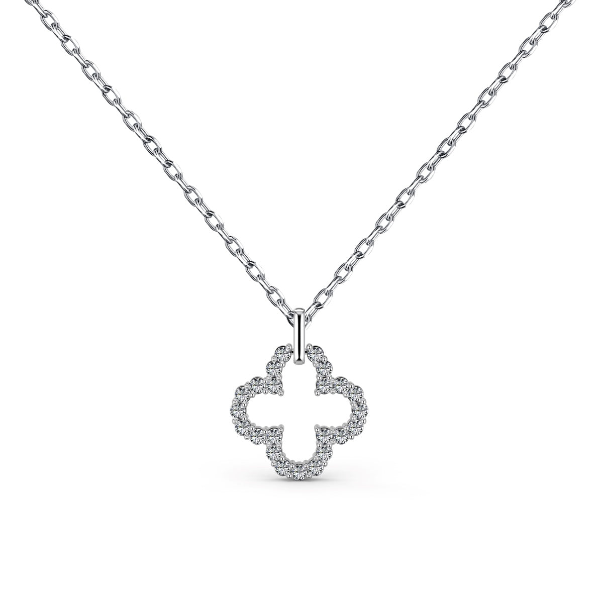 [Marin Jewelry]Four-Leaf Clover Hollow Design Exquisite Necklace