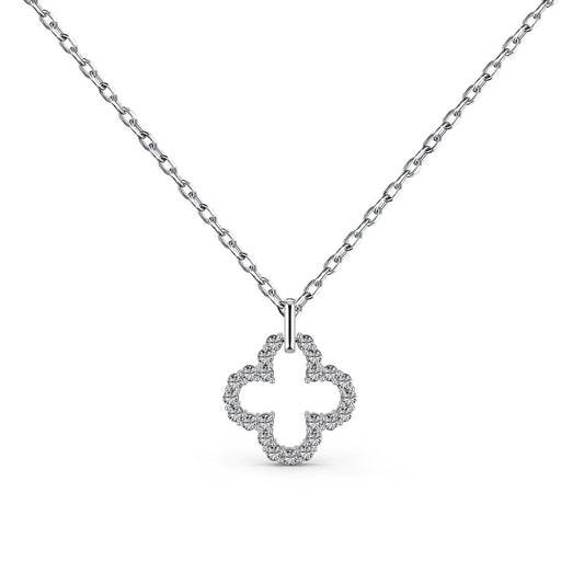 [Marin Jewelry]Four-Leaf Clover Hollow Design Exquisite Necklace