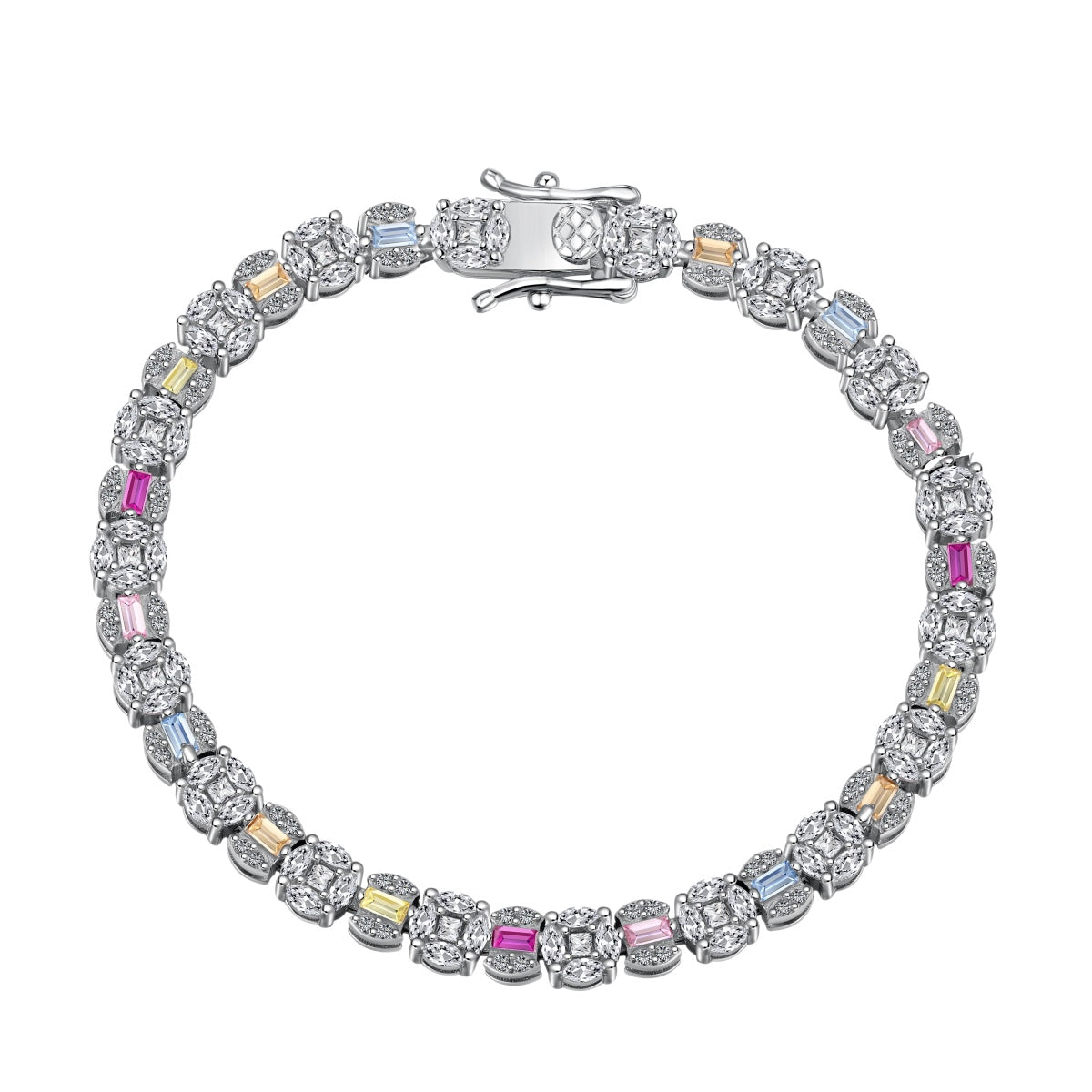 [Marin Jewelry]Dazzling Radiant Multi Cut Daily Bracelet