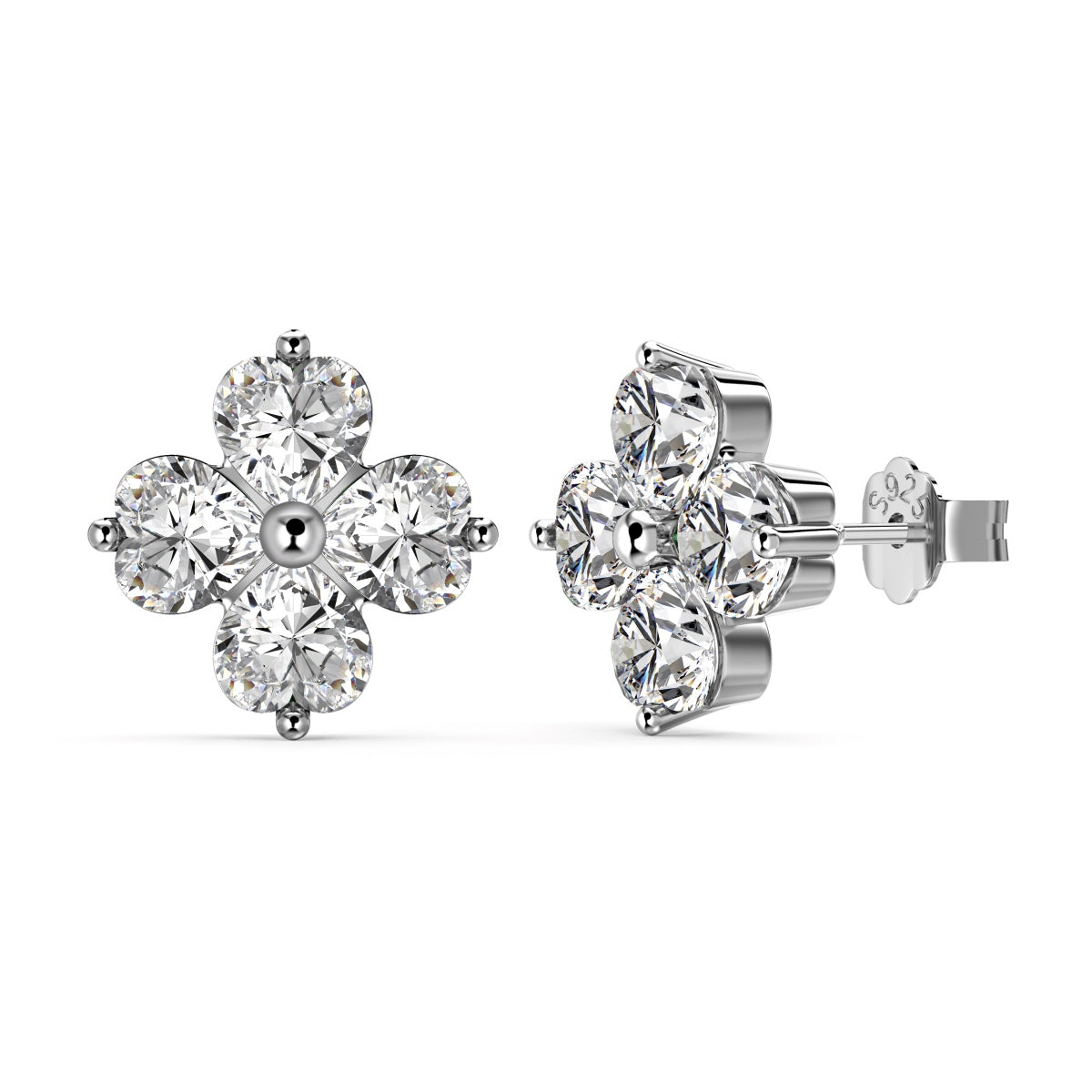 [Marin Jewelry]Four-Leaf Clover Ball Earrings