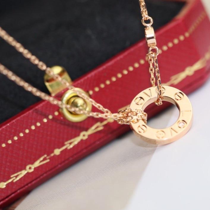 [Marin-Jewelry]LOVE NECKLACE ADJUSTABLE Marin-Jewelry GOLD 2 DIAMOND