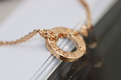 [Marin-Jewelry]LOVE NECKLACE ADJUSTABLE Marin-Jewelry GOLD 2 DIAMOND
